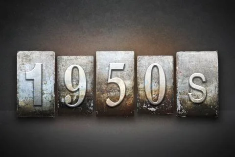 1950s letterpress Stock Illustration