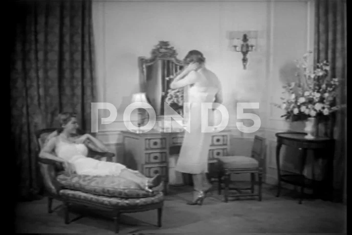 1950s Lingerie and Sleepwear Fashions Ne, Stock Video