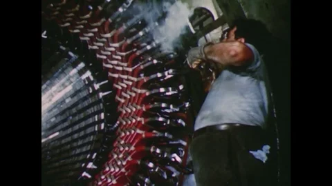 1950s: Man Types on Type Writer Video stock 74924546