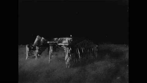 1950s: Metal outbuilding implodes during atomic bomb blast. Communication towers Stockbeeldmateriaal 159102010