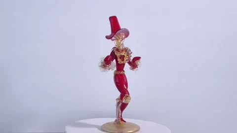 1950s Mid-Century Murano ruby red Venetian Figurine Stock Footage 219232653