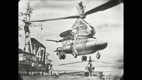 1950s: Midget submarine. Video stock 169234836
