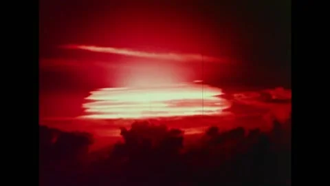 1950s - The mushroom cloud from an atomi... | Stock Video | Pond5