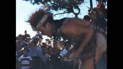 1950s Native American Dance Performance Before Spectators – 2K Scan Stock Footage 314652947