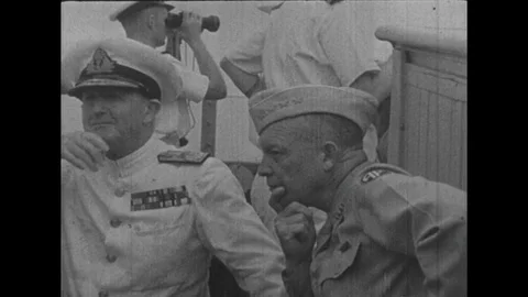 1950s: One by one, American soldiers find their way to European seashores. Stock Footage
