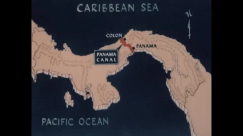 Panama Canal Map Stock Video Footage | Royalty Free Panama Canal Map