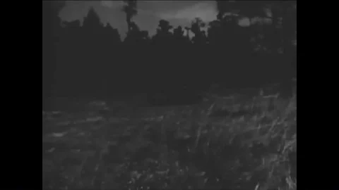 1950s - A Pershing missile is prepared for launch in the field. Video stock 86407737