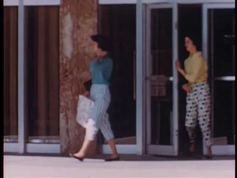 1950s shopping center  - 1957 color archival footage Stock Footage