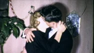 1950S Shy Young Couple Kissing True Love Big Long Kiss Vintage Film Home Movie Stock Footage
