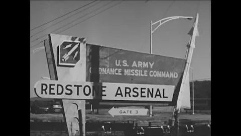 1950s - Solid fuel motors are developed for US Army rockets. Video stock 86407708