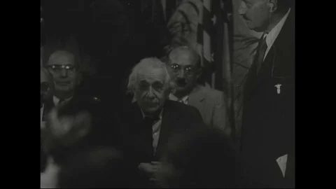 1950s - Some of Albert Einstein's accomplishments are listed at an American Stock Footage 124143130