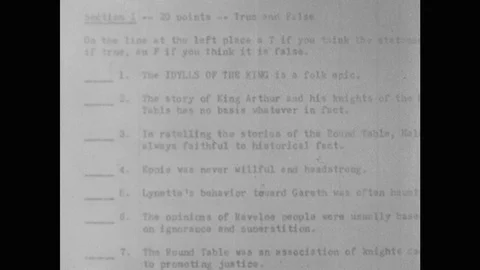 1950s: student answering multiple choice questions on test Stock Footage 124337308