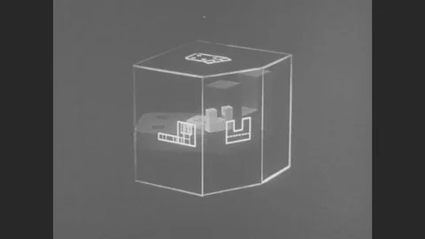 1950s: United States: Auxilary Views Of Object Inside Box. Front View Of Object. Stock Footage