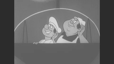 1950s: United States: Two Men Sit In Helicopter. Men Puts Hands To Ears. Man Stock Footage