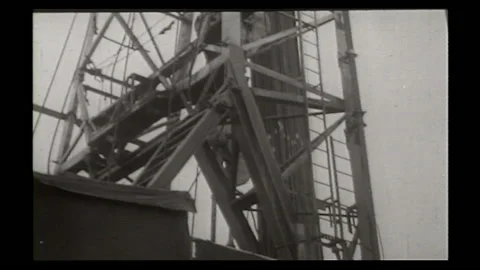 1950s US Big Chief Oil Drilling Tower | Stock Video | Pond5