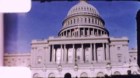 1950s US Capitol Congress Senate Washington DC Vintage Old Film Home Movie Vídeos de archivo