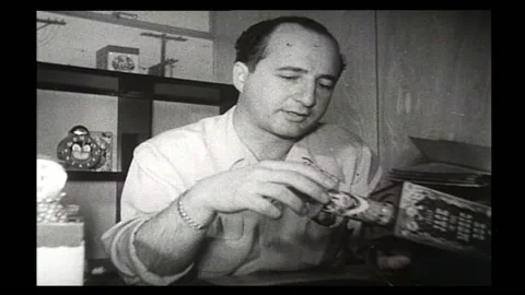 1950s US Factory Looking at Different Jack in the Box Toys Stock Footage