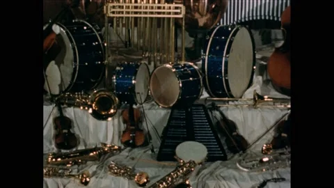 1950s: Various instruments laying on sta... | Stock Video | Pond5