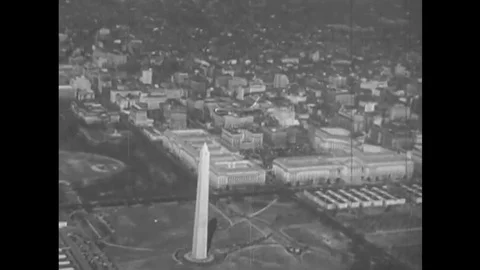 1950s - The Washington Monument, the Pentagon, Department of State, Department Stock Footage