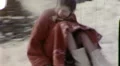 1950s Woman Ridding Fun on Sled Winter Snow Sledding Vintage 8mm Film Home Movie HD Footage