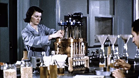 1950s Woman Scientist Chemist RESEARCH Laboratory Medical Vintage Film Movie Stock Footage