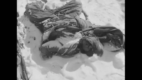 1951 - During an intelligence and reconnaissance patrol in Korea, troops have a Stock Footage 221832270