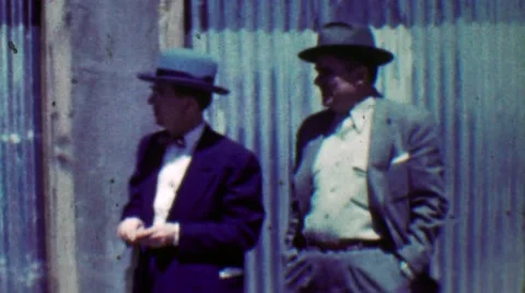 1951: Fedora hat gangster suit fashion Stock Video Pond5
