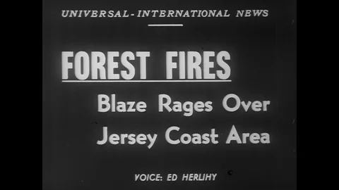 1951 - Firemen fight a devastating forest fire in Atlantic City, New Jersey with Stock Footage 132195275
