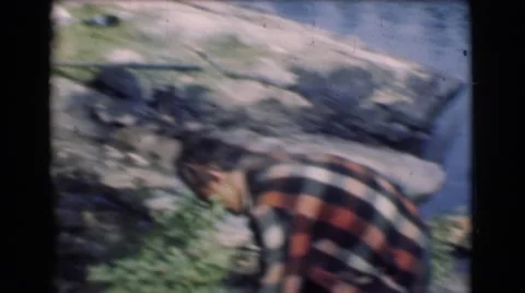 1951: outdoors man CANADA Stock Footage