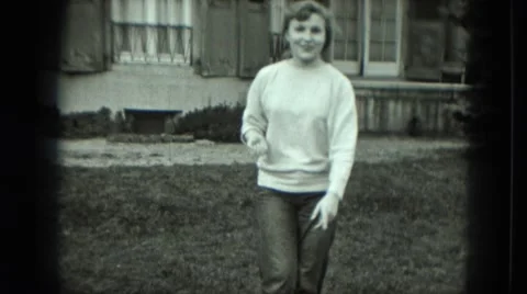 1951: woman is seen posing AUSTRIA Stock Footage