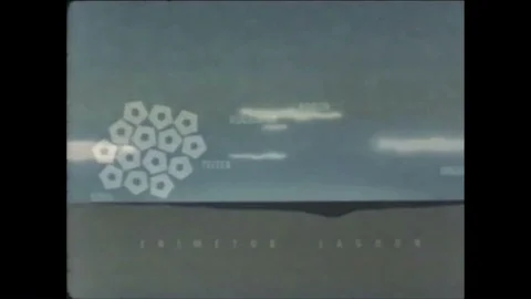 1952 - An animation shows the blast radius of a nuclear explosion and damage is Stock Footage 85734432