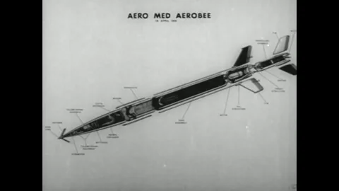 1952 - A diagram of the Aero Med Aerobee... | Stock Video | Pond5