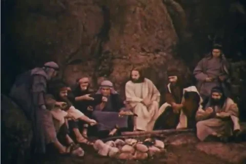 1952 - Jesus counsels Simon Peter that any man who loves him will feed his Video stock 99403486