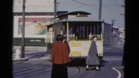 1952: a tram is seen SAN FRANCISCO, CALIFORNIA Stock Footage