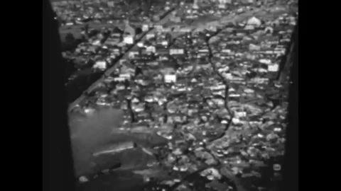 1953 - Air Force B-26 planes attack North Korean targets with bombs and machine Stock Footage 84045754