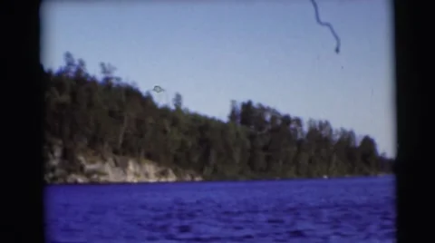 1953: on a boat in the lake WISCONSIN Stock Footage