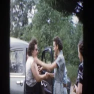 1953: Family Comes For A Visit Out In The Country After A Long Separation. Stock Footage