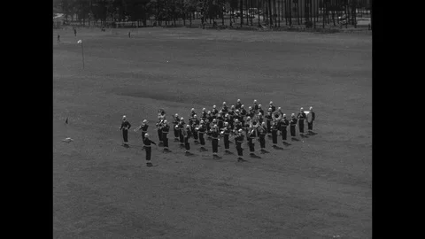 1953-Military Ceremony / US Army / Berlin / Germany / 1953 Stock Footage