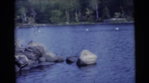 1953: picturesque river flowing beautifully over the landscape WISCONSIN Stock Footage