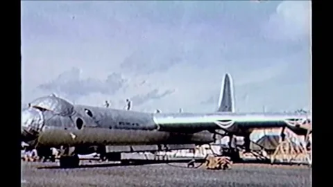 1954 - A B-36 is flown through a radioactive area to collect data. Video stock 84789727