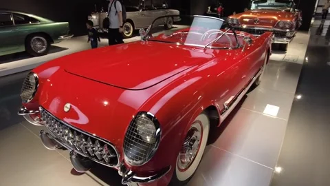1954 Chevrolet Corvette C1 two seat roadster Stock Footage 338420053