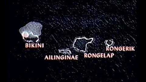 1954 - Fallout effects and pattern were analyzed on Rongelap Island near Bikini Video stock 85200741