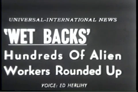 1954 Illegal Alien Mexican "Wet Backs" Rounded Up Stock Footage 88979261
