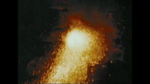 1954 - Men are seen working at a West Virginia steel mill. Stock Footage 124149694