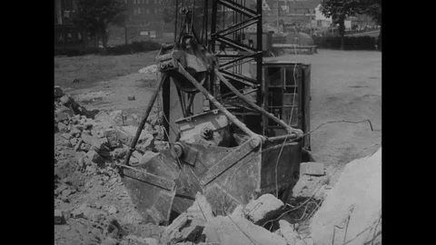 1954-Reconstruction / Wiesbaden / Germany / 1954 Stock Footage