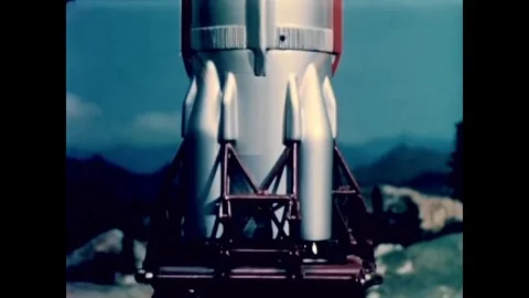 1954 - A transponder, program timer, accelerometer, autopilot and a power supply Stock-Footage 79524834