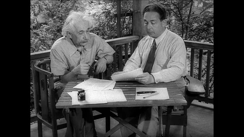 1955-Albert Einstein / Princeton / USA / 1935 - 1955 Stock Footage 77936835
