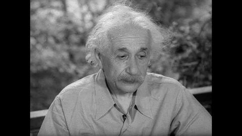 1955-Albert Einstein / Princeton / USA / 1935 - 1955 Stock Footage