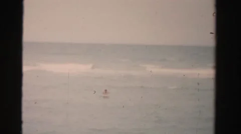 1955: beach scene is seen MIAMI, FLORIDA Stock Footage