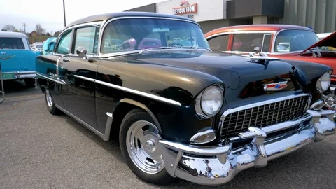 1955 Chevy Bel Air Classic Car Stock Footage 88271953